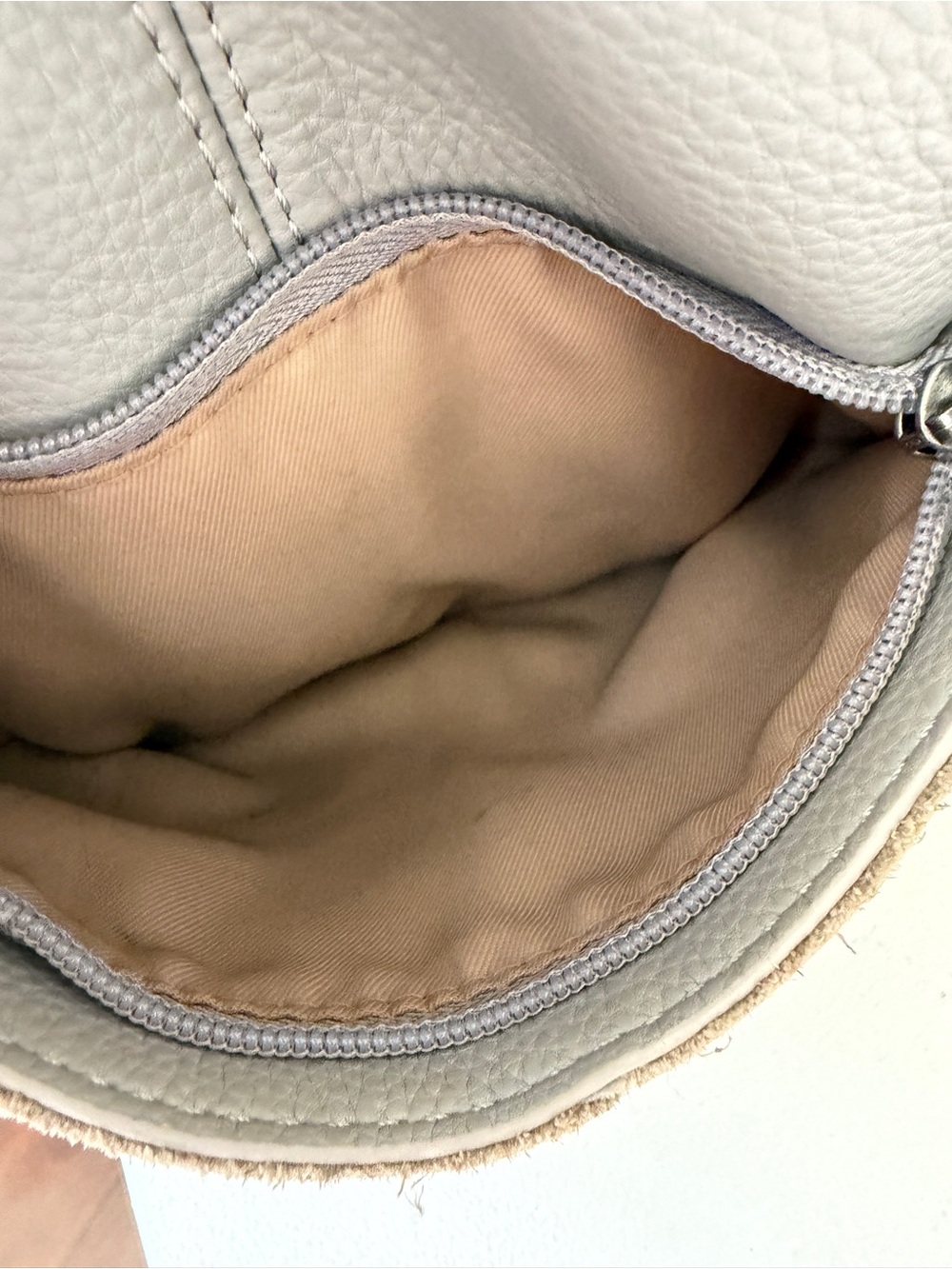 The Sak Grey Leather Crossbody Bag Chevron Strap - Picture 6 of 9